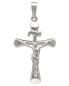 Preview: Kreuz Anhänger Kruzifix modern 25 mm 925 Silber