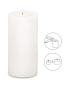 Preview: Teelichtkerze weiß 18 cm hoch 8 cm Ø