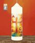 Preview: Osterkerze 165 x 50 mm, Kreuz mit Ostersonne