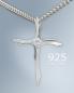Preview: Kreuz Anhänger filigran m. Stein 18 x 26 mm 925 Silber