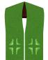 Preview: Priesterstola mit gesticktem Kreuz, grün 135 cm lang