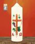 Preview: Osterkerze 165 x 50 mm " Kreuz mit Weinrebe " A+O