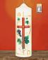 Preview: Osterkerze 225 x 70 mm " Kreuz mit Weinrebe " A+O