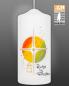 Preview: Trauerkerze 180 x 80 mm bunte Auferstehungssonne