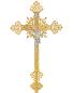 Preview: Vortragekreuz vergoldet 42 x 70 cm mit Stange 160 cm