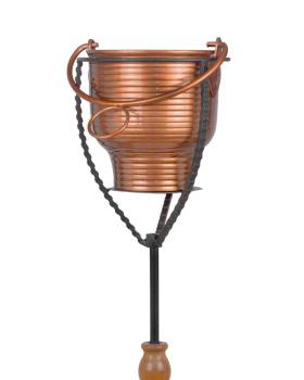 Preview: Ständer mit Weihwasserkessel verkupfert 80 cm hoch