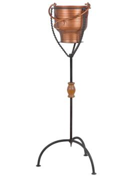Ständer mit Weihwasserkessel verkupfert 80 cm hoch