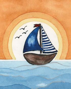 Preview: Kommunionkreuz 9 x 7 cm Buchenholz "Schiff"