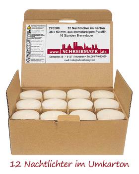 Preview: 12 Kerzen in der Box 3,8 Ø x 5 cm hoch