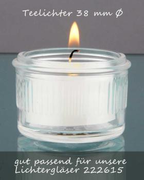 Preview: 50 Teelichter Tray 16 x 38 mm Ø, ohne Hülle 5h Brenndauer