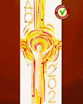 Preview: Osterkerze „Flammenkreuz“, 800/80 mm