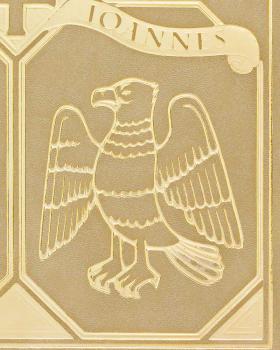 Preview: Evangeliareinband Leder beige mit Goldprägung