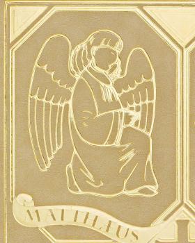 Preview: Evangeliareinband Leder beige mit Goldprägung