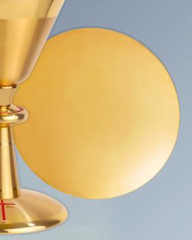 Preview: Kelch Patene konkav 16 cm Ø Messing vergoldet