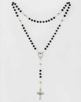 Preview: Rosenkranz Holz, schwarz, Kreuz "Guter Hirte"