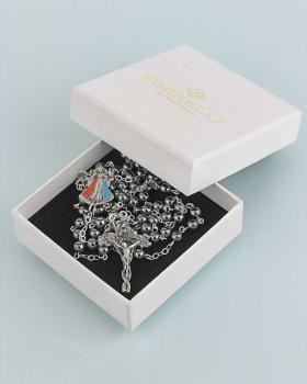 Rosenkranz Ampelos schwarze Hämatit Perlen 58 cm lang