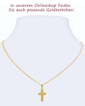 Preview: Kreuz Stege Anhänger 12 mm x 18 mm 9 ct Gold 375