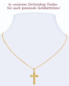 Preview: Kreuz Anhänger Kruzifix 16 x 25 mm 333 Gold