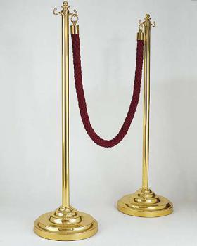 Seilständer aus Messing 89 cm, beidseitig mit Haken