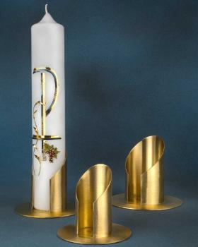 Brass candle holder for candles with 80 mm Ø