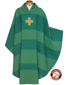 Preview: Kasel grün mit goldgesticktem  Kreuz, Innenstola