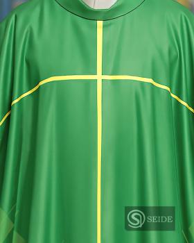 Preview: Kasel grün 130 x 145 cm mit Kreuz Ornamentik