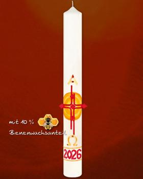 Osterkerze 600 x 70  mm "Ostersonne" mit Nägeln