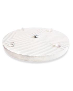 Preview: Kerzenleuchter aus Kalkstein mit Eukalyptusdekor