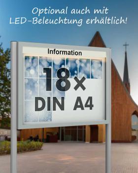 Stand consisting of 2 aluminum rectangular pipes, 80 x 40 mm