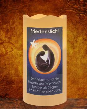4 LED Kerzen Echtwachs "Friedenslicht" 130 x 68 mm