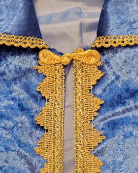 Preview: Sternsingermantel Samt blau, Größe M, Länge 105 cm