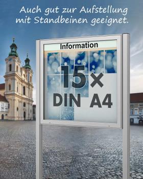 Stand consisting of 2 aluminum rectangular pipes, 80 x 40 mm