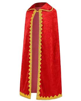 Preview: Sternsingermantel Samt rot, Größe M, Länge 105 cm