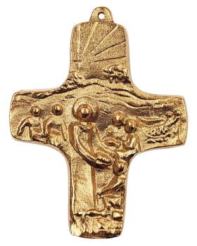 Kommunionkreuz 9 x 7 cm "Kommt und esst"