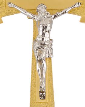 Preview: Prozessionskreuz schlicht, 40 cm Corpus versilbert
