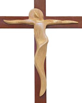 Preview: Wandkreuz aus Buchenholz 20 x 11 cm durchbrochen