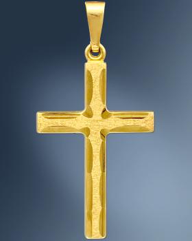Kreuz Anhänger facettiert 16 mm x 23 mm 8ct Gold 333