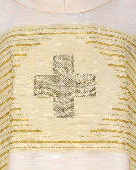 Preview: Kasel weiß  mit goldgesticktem  Kreuz, Innenstola