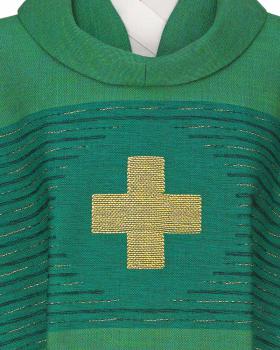 Preview: Kasel grün mit goldgesticktem  Kreuz, Innenstola