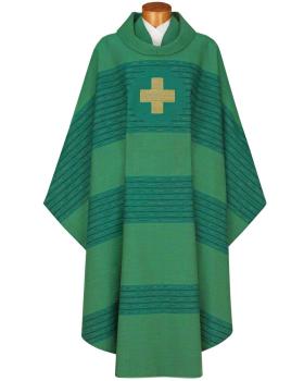 Kasel grün mit goldgesticktem  Kreuz, Innenstola