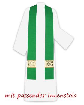 Preview: Kasel grün mit Kragen, 125 cm lang, 154 cm breit