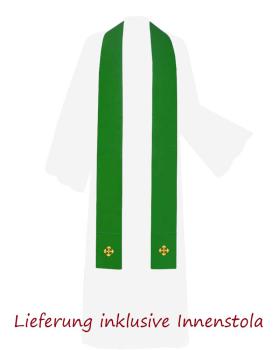 Preview: Kasel grün 130 x 150 cm Trevira Wolle Schalkragen