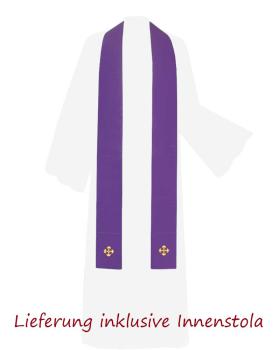 Preview: Kasel violett 130 x 150 cm Polyester & Baumwolle Schalkragen