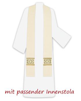 Preview: Kasel weiß mit Kragen, 125 cm lang, 154 cm breit