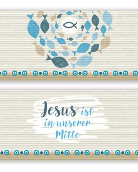 Preview: Glaswindlicht 6 cm, Jesus ist in unserer Mitte