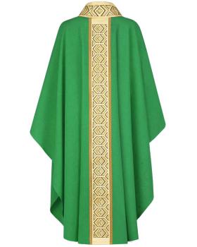 Preview: Kasel grün mit Kragen, 125 cm lang, 154 cm breit