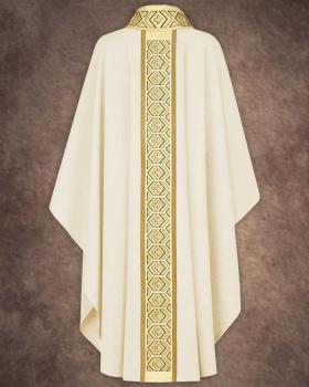 Preview: Kasel weiß mit Kragen, 125 cm lang, 154 cm breit