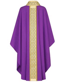 Preview: Kasel violett mit Kragen, 125 cm lang, 154 cm breit