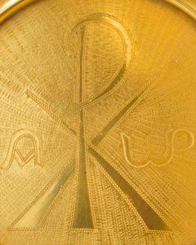 Preview: Kelchpatene konkav Messing vergoldet 15 cm Ø