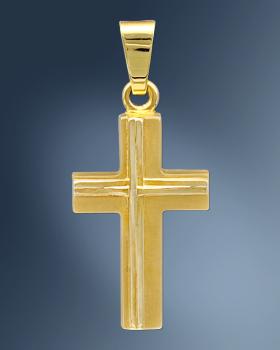 Kreuz Stege Anhänger 12 mm x 18 mm 9 ct Gold 375